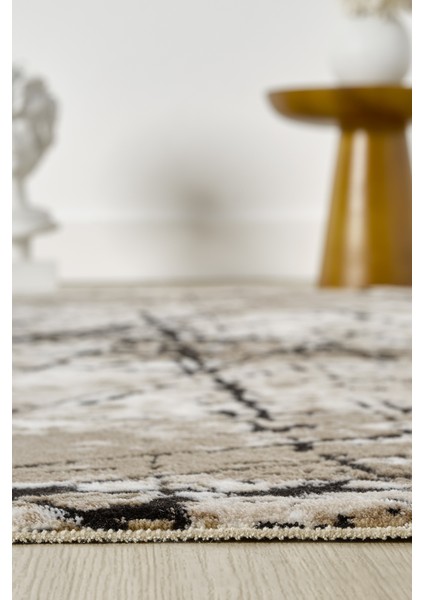 Roma Bej Siyah Halı Akrilik Halı Yumuşak Dokulu Salon Oturma Odası Yatak Odası Halısı 413 fırsatları