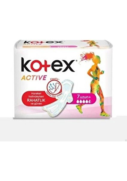 Active Uzun Hijyenik Ped 7 Adet Nefes Alan Yüzey ile Gün Boyu Konfor Sunar