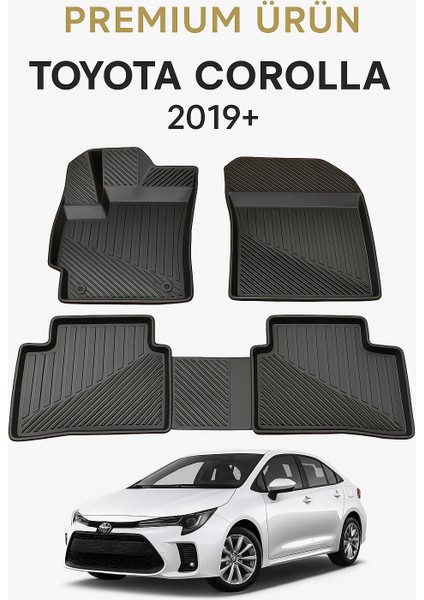 Toyota Corolla 2019+ Uyumlu 3D Oto Paspas Premium