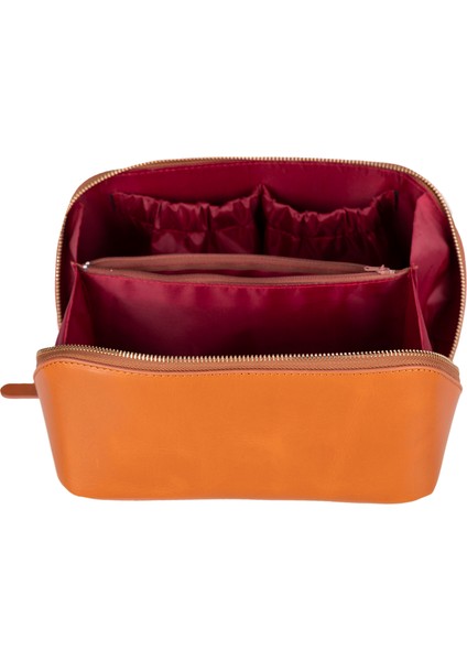 Vena Hakiki Deri Açık Kahverengi Makyaj Çantası fiyatları