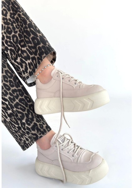 Emwa Bej Cilt Bağcıklı Spor Ayakkabı fiyatları