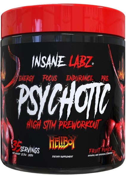 Hellboy Psychotic Preworkout Nitric Oxide Boosts Focus Energy 35 Servis
