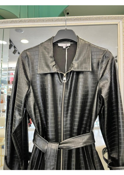 Hale Mystique Deri Ceket - Siyah - 2 indirimleri