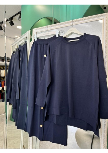 Adn Ince Triko Etekli Takım - Lacivert - 1