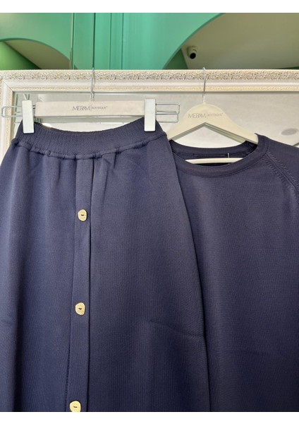 Adn Ince Triko Etekli Takım - Lacivert - 1 modelleri