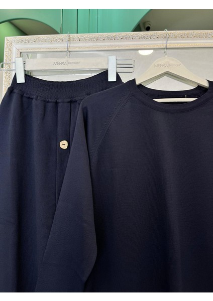 Adn Ince Triko Etekli Takım - Lacivert - 1 indirimleri