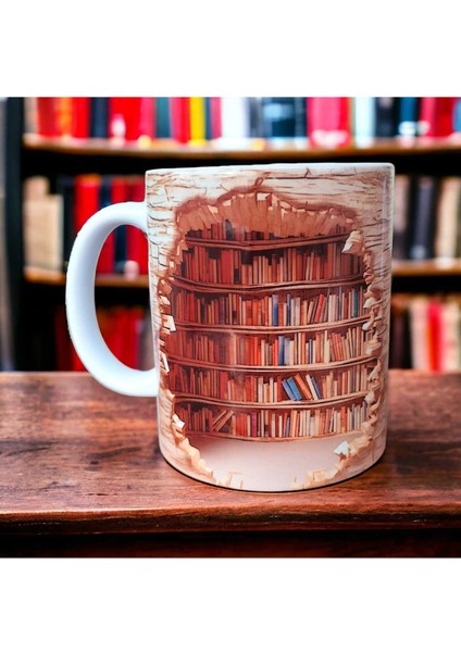 Kütüphane Tasarım Kupa-Hediyelik Kupa Tasarım 3D