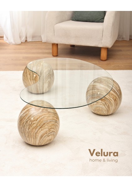 Modern Orta Sehpa & Cam Sehpa & Küre Sehpa & Top Sehpa - Traverten Desen fiyatları