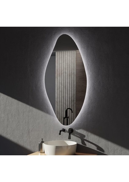 Solara LED Ayna – Organik Oval Form Duvar Aynası indirimleri