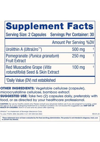 Full Spectrum Urolithin A Healthy Aging With Brain Memory Pomegranate & Red Grape 60 Caps fiyatları