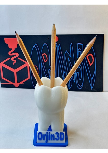 ORJIN3D Kişiye Özel Tasarlanabilir Diş Şeklinde Kalemlik fiyatları