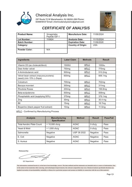 Xmagıclabs Igf1(Igf1)+Beta Ecdysterone+Bacopa+D3 Gh 180 Kapsül modelleri