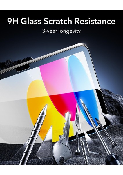 Apple iPad 10.nesil 10.9 Inc (2022) Ultrafit Armorite Autokit 2 Adet Tablet Cam Ekran Koruyucu A2696 A2757