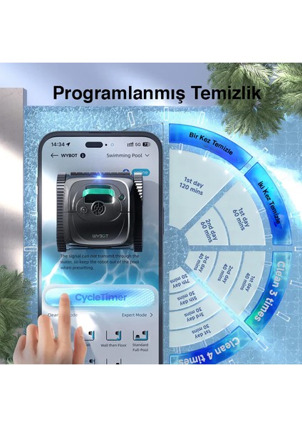 Wybot C1 Max Kablosuz 200m2 Havuz Robotu