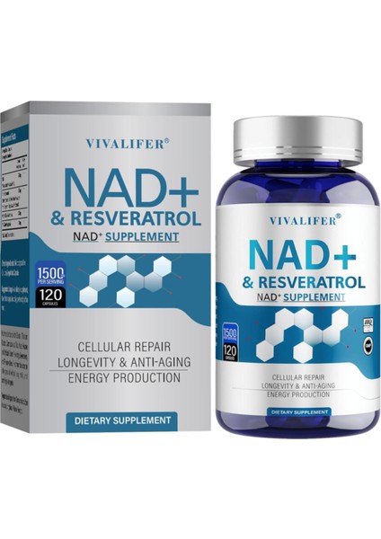 Vivalifer Nad+ Resveratrol Nad Tmg 1500 Mg 120 Caps