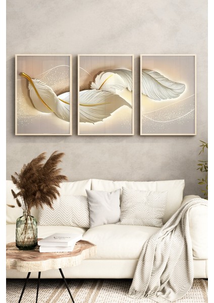 🖼️ 3'lü Çerçeveli Tablolar - Modern ve Estetik Dokunuş🖼️ CRV1097 23 x 32 indirimleri