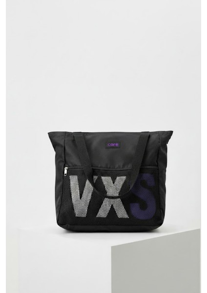 Kadın Fermuarlı File Detaylı Yazılı Kol ve Omuz Çantası Spor Çantası