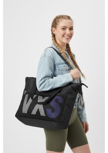 Kadın Fermuarlı File Detaylı Yazılı Kol ve Omuz Çantası Spor Çantası fiyatları