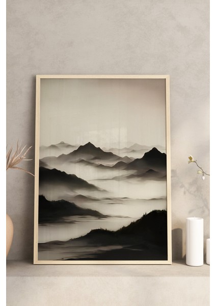 🌄 Doğanın Sessiz Dili: Çerçeveli Siyah-Beyaz Japon Minimalist Stil 3’lü Tablo Seti🌄 CRV1108 23 x 32 fırsatları