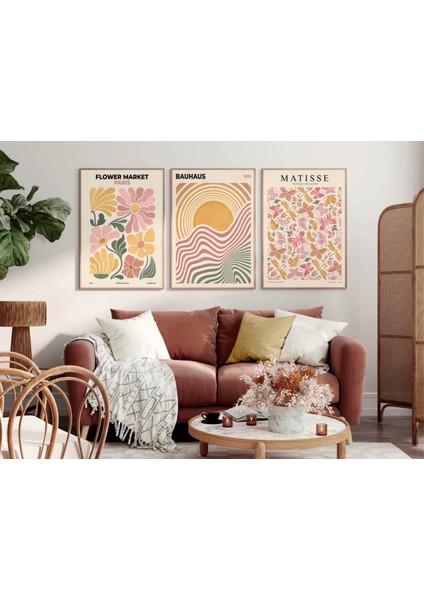 (Çerçevesiz) 3'lü Set Matisse Baskısı Poster, Bohem Duvar Dekoru, Matisse, Flower Market, Bauhaus fiyatları