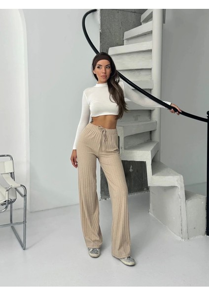 Fitilli Şardonlu Pantolon Bej A4058 indirimleri