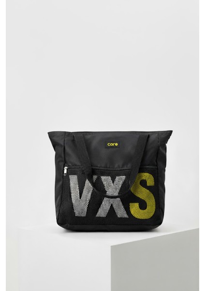 Kadın Fermuarlı File Detaylı Yazılı Kol ve Omuz Çantası Spor Çantası