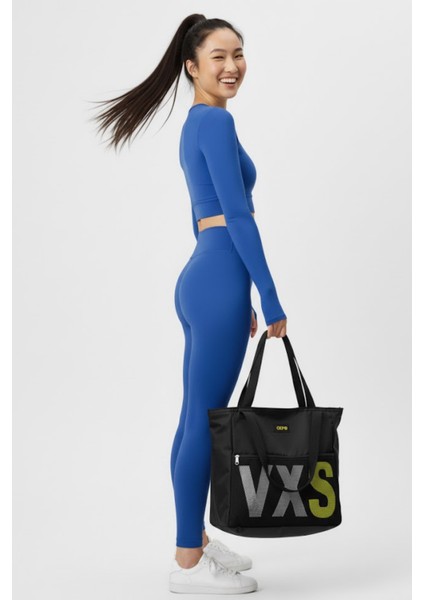 Kadın Fermuarlı File Detaylı Yazılı Kol ve Omuz Çantası Spor Çantası fiyatları