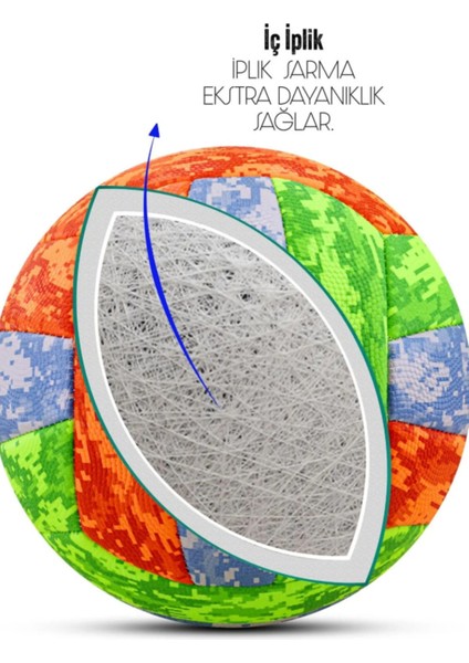 Voleybol Topu Soft Kamuflaj Pompalı Set Yumuşak Dokunuş Volleyball Renkli No:5 fiyatları