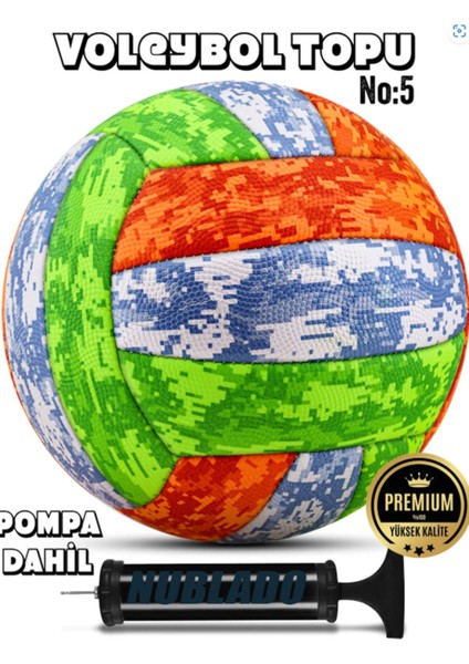 Voleybol Topu Soft Kamuflaj Pompalı Set Yumuşak Dokunuş Volleyball Renkli No:5 fırsatları