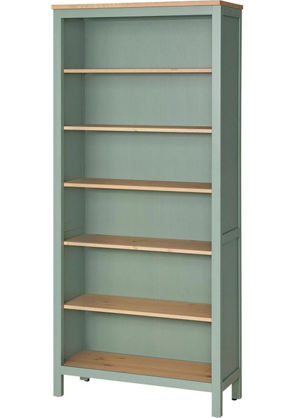 Hemnes Kitaplık Gri Yeşil Açık Kahverengi 90 x 197 Cm