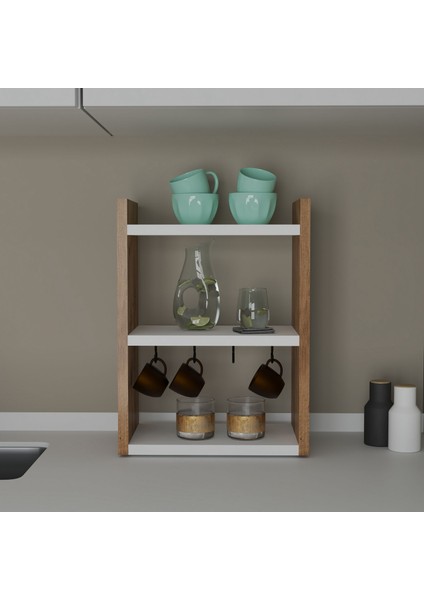 Ares Fincan Rafı Çok Amaçlı Raf, Mutfak Tezgah Üstü Düzenleyici