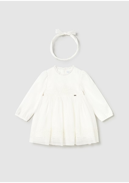 1-4 Yaş Arası Bandanalı Tüllü İçi Astarlı Elbise