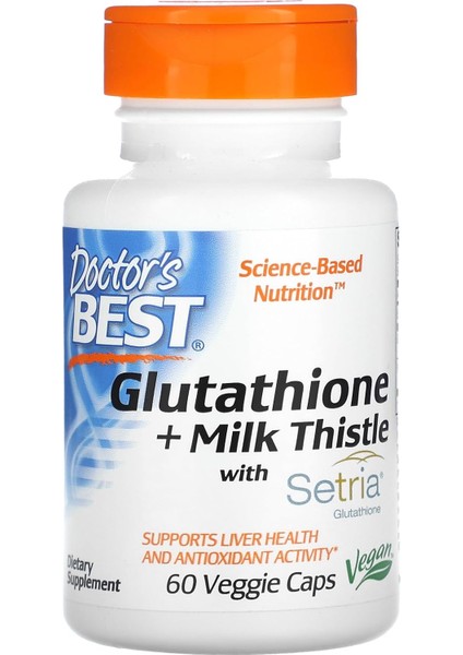 Glutathione + Milk Thistle Supports Liver & Antioxidant 60 Caps