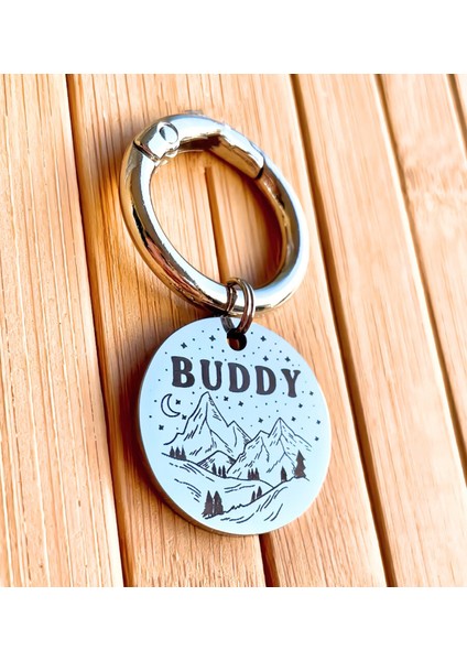 Isme Özel Çelik Kedi Köpek Isimlik Künyesi Gümüş