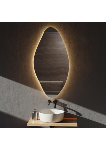 Solara LED Ayna – Organik Oval Form Duvar Aynası fiyatları