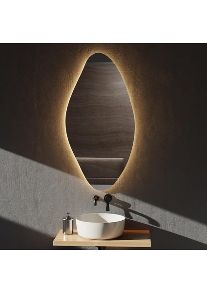 Solara LED Ayna – Organik Oval Form Duvar Aynası indirimleri