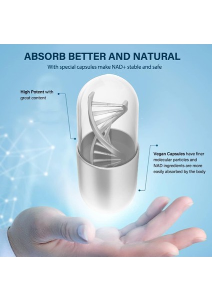 Liposomal Nad+ 500MG With Trimethylglycine Tmg 250 Mg Anti Aging Repair BRAIN120 Caps fiyatları