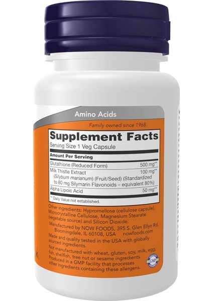 Glutathione 500 Mg With Milk Thistle Extract & Alpha Lipoic Acid Detox Free Radical Neutralizer 30 Veg Caps fiyatları