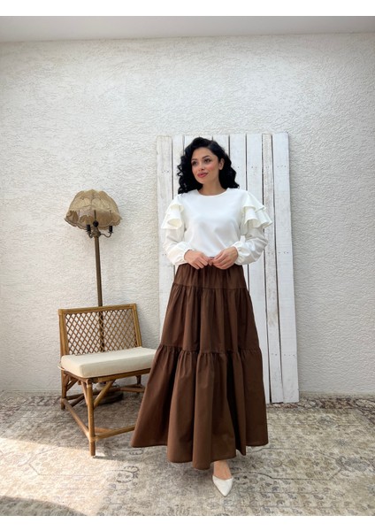 Kahverengi Poplin Kat Kat Etek fiyatları