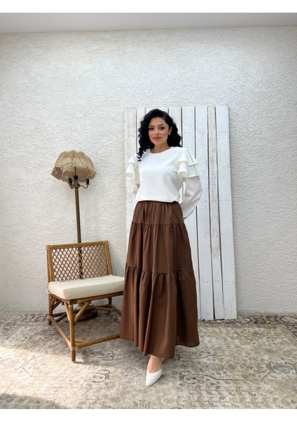 Kahverengi Poplin Kat Kat Etek fırsatları