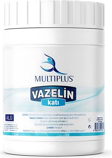 Katı Vazelin - Nemlendirici, Saf Parafin İçeren, 1000 ml, Karma Ciltler İçin Günlük Kullanıma Uygun