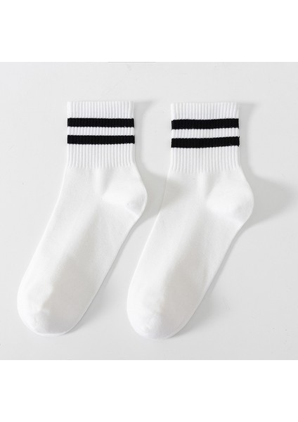 Kadın Beyaz Çift Çizgili Soket Çorap 5’li Paket fiyatları