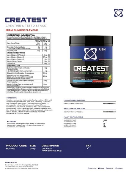 Createst Booster Creatine Monohidrat + Daa Aspartic Acid 270G fiyatları