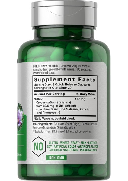 Horbäach Saffron Extract Caps 177 Mg 60 Pills For Women And Men fiyatları