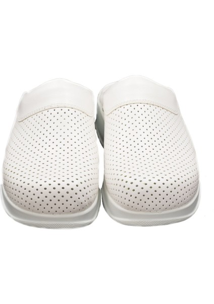 Kadın Hakiki Deri Beyaz Sabo Terlik modelleri