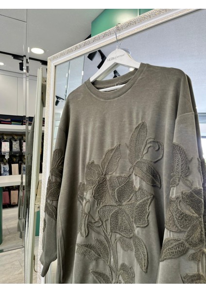 Adn Işlemeli Sweat Örme Cupra - Haki - 3 fiyatları