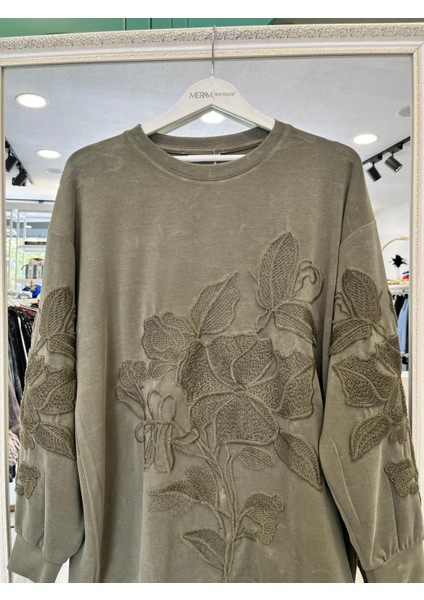 Adn Işlemeli Sweat Örme Cupra - Haki - 3 indirimleri