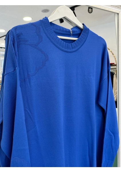 Adn Ince Triko Çiçekli Tunik - Mavi - 1 fırsatları