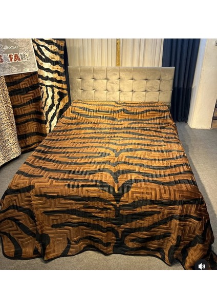 Aksu Safari Çift Kişilik Ultra Yumuşak Embos Vizon Battaniye Leopar Desen modelleri