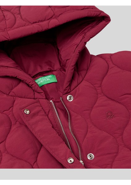 Kız Çocuk Kapüşonlu Kapitone Mont 6-14 Yaş Bordo modelleri